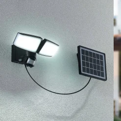 Prios Kalvito LED-solcellevægspot, sensor 2 lk