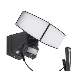 Prios Kalvito LED-solcellevægspot, sensor 2 lk