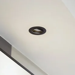 Prios LED indbygningslampe Shima, sort, 7 W, 3000K, dæmpbar