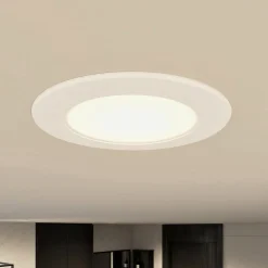 Prios LED-indbygningslampe Rida, sæt med 10, hvid, 12 cm, CCT, IP44