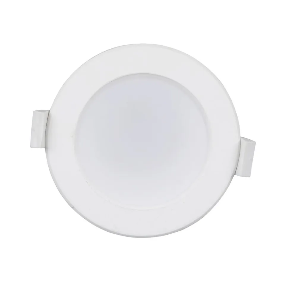 Prios LED-indbygningslampe Rida, sæt med 3, hvid, 10 cm, CCT, IP44