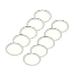 Prios LED-indbygningslampe Cadance, hvid, 24 cm, sæt med 10, CCT