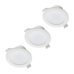 Prios LED-indbygningslampe Rida, 3 enheder, hvid, 23 cm, 30W, CCT, IP44