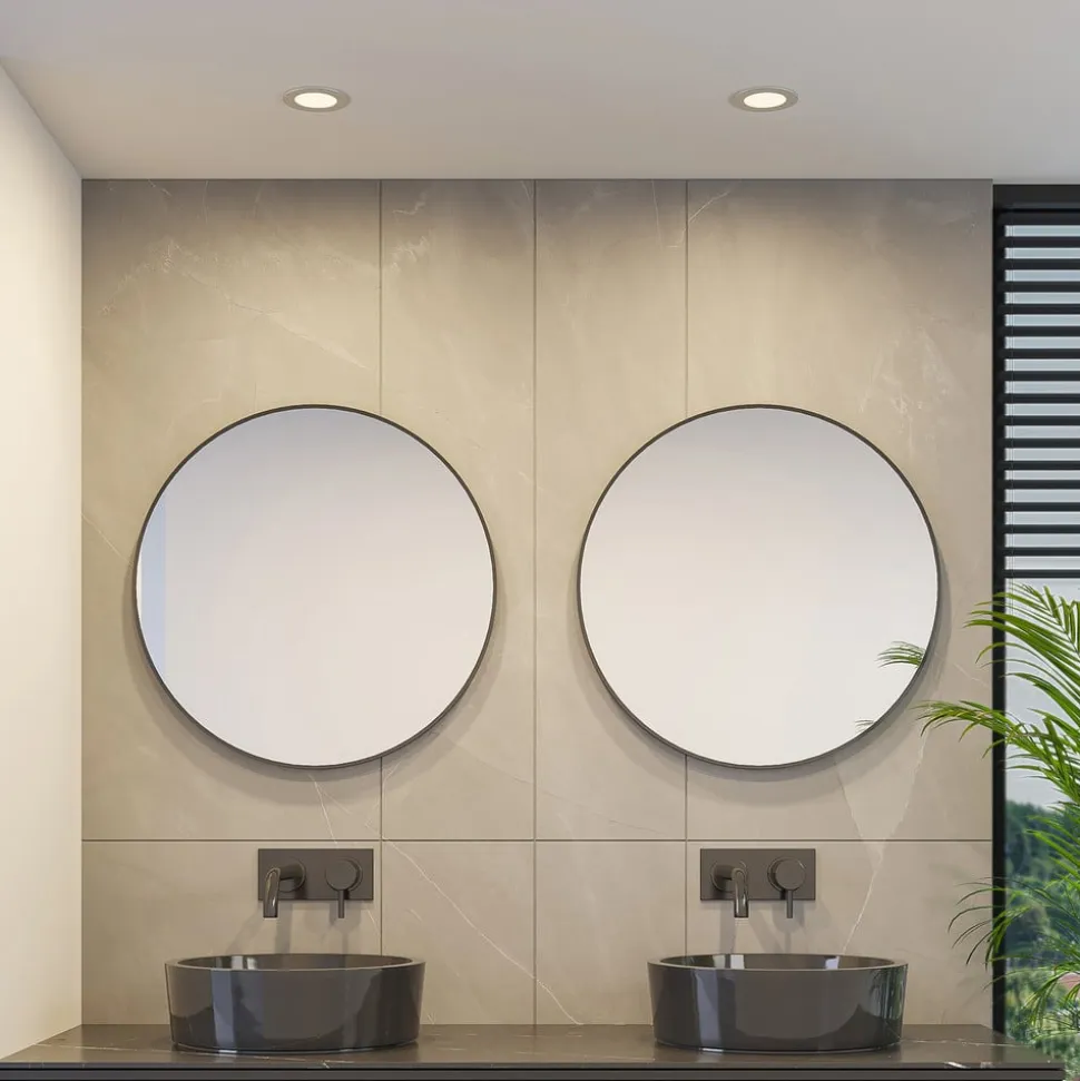 Prios LED-indbygningslampe Cadance, sølv, 12 cm, CCT, IP44