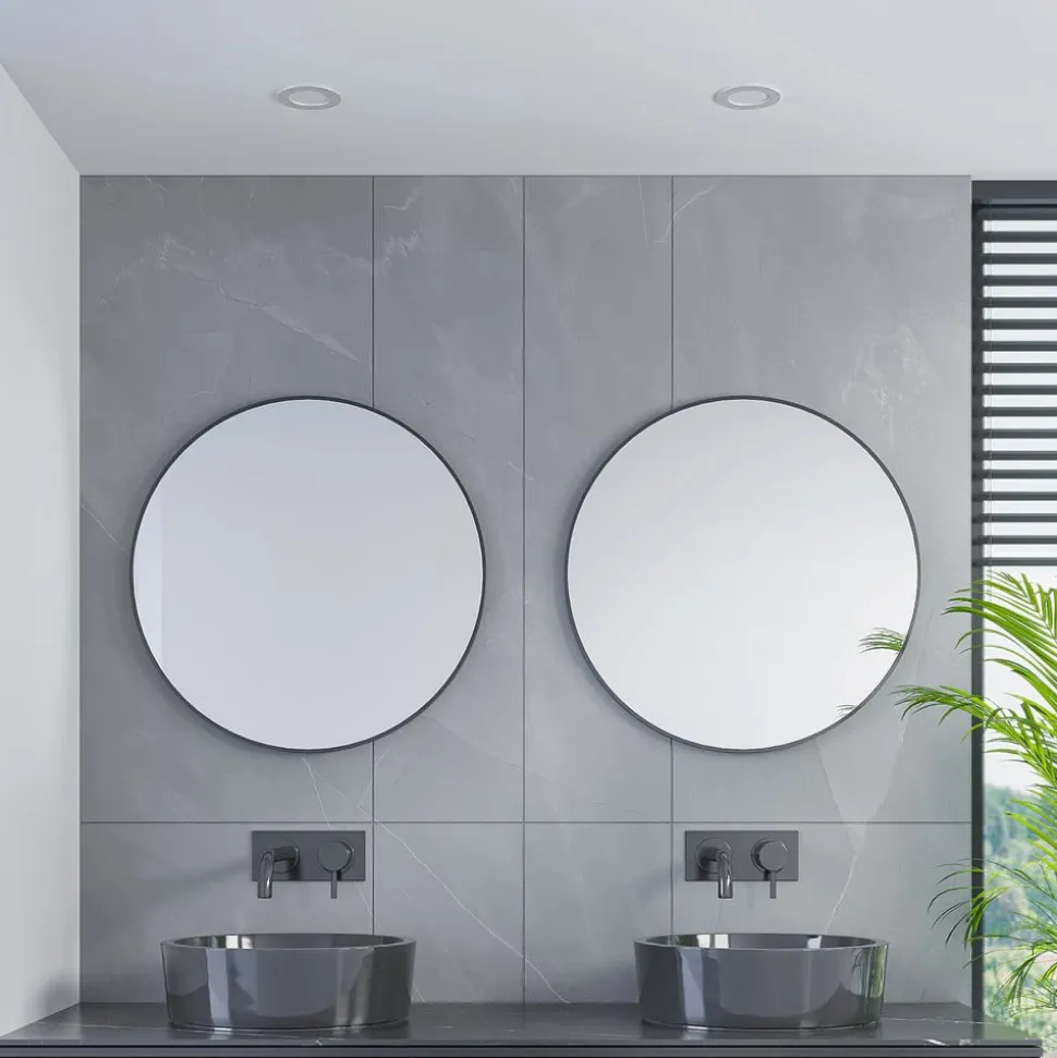 Prios LED-indbygningslampe Cadance, sølv, 12 cm, CCT, IP44