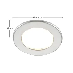 Prios LED-indbygningslampe Cadance, sølv, 12 cm, CCT, IP44