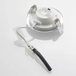 Prios LED-indbygningslampe Cadance, sølv, 12 cm, CCT, IP44