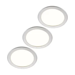 Prios LED-indbygningslampe Cadance, sølv, 22 cm, sæt med 3, CCT