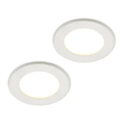 Prios LED-indbygningslampe Cadance, hvid, 12 cm, sæt med 2, CCT
