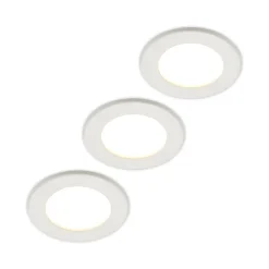 Prios LED-indbygningslampe Cadance, hvid, 12 cm, sæt med 3, CCT