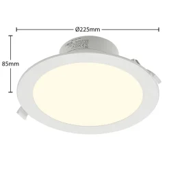 Prios LED-indbygningsspot Rida, hvid. Ø 23 cm, 25W, CCT, IP44