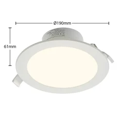 Prios LED-indbygningsspot Rida, hvid. Ø 19 cm, CCT, IP44
