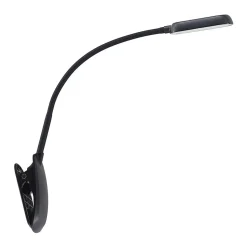 Prios LED-klemmelampe Najari, sort, genopladeligt batteri, USB, 51 cm