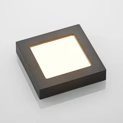 Prios LED-loftlampe Alette, sort, 12 W, CCT, dæmpbar