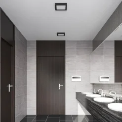 Prios LED-loftlampe Alette, sort, 24 W, CCT, dæmpbar