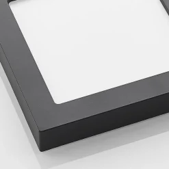 Prios LED-loftlampe Alette, sort, 24 W, CCT, dæmpbar