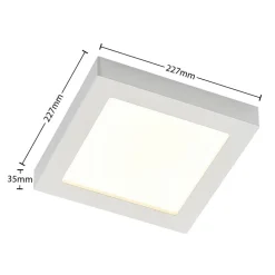 Prios LED-loftlampe Alette, hvid, 22,7 cm 24W, dæmpbar