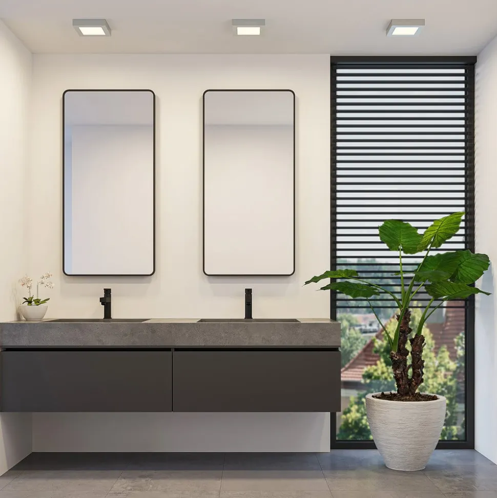 Prios LED-loftlampe Alette, sølv, 17,2 cm, dæmpbar