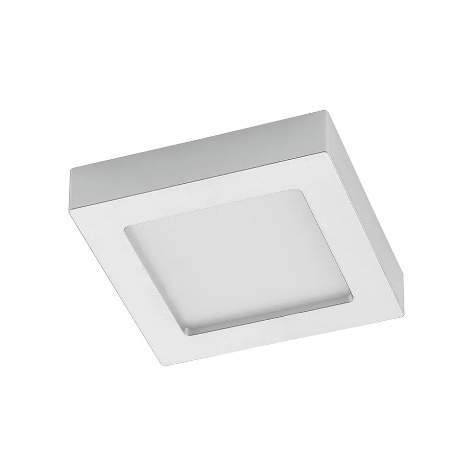 Prios LED-loftlampe Alette, sølv, 17,2 cm, dæmpbar