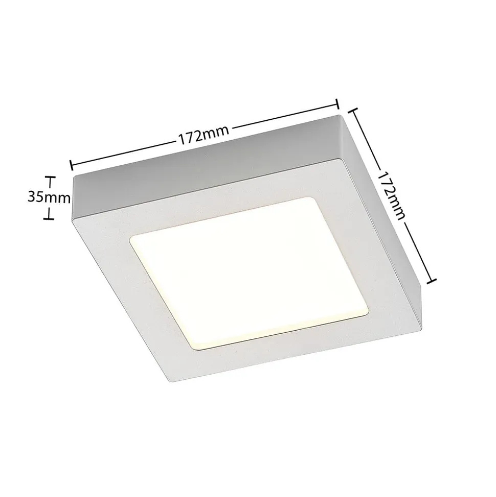 Prios LED-loftlampe Alette, sølv, 17,2 cm, dæmpbar