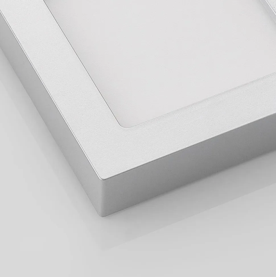 Prios LED-loftlampe Alette, sølv, 17,2 cm, dæmpbar