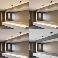 Prios LED-loftlampe Alette, sort, 6 W, CCT, dæmpbar