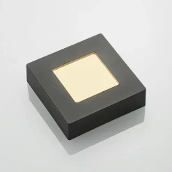 Prios LED-loftlampe Alette, sort, 6 W, CCT, dæmpbar