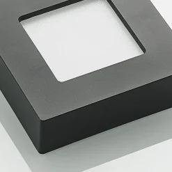 Prios LED-loftlampe Alette, sort, 6 W, CCT, dæmpbar