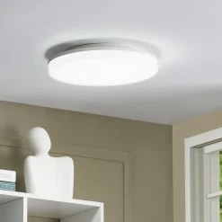 Prios LED-loftlampe Artin, Ø 28 cm, hvid, CCT, IP65