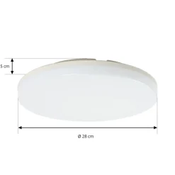Prios LED-loftlampe Artin, Ø 28 cm, hvid, CCT, IP65