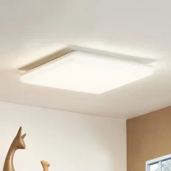 Prios LED-loftlampe Artin, 33 cm, hvid, kantet, sensor