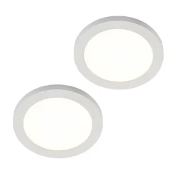Prios LED-loftlampe Aureka, sæt med 2, sensor, Ø 23 cm, hvid