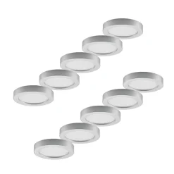 Prios LED-loftlampe Edwina, sølv, 23 cm, sæt med 10 stk