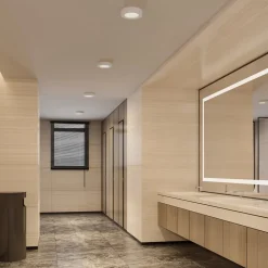 Prios LED-loftlampe Edwina, hvid, 18 cm, CCT, IP44