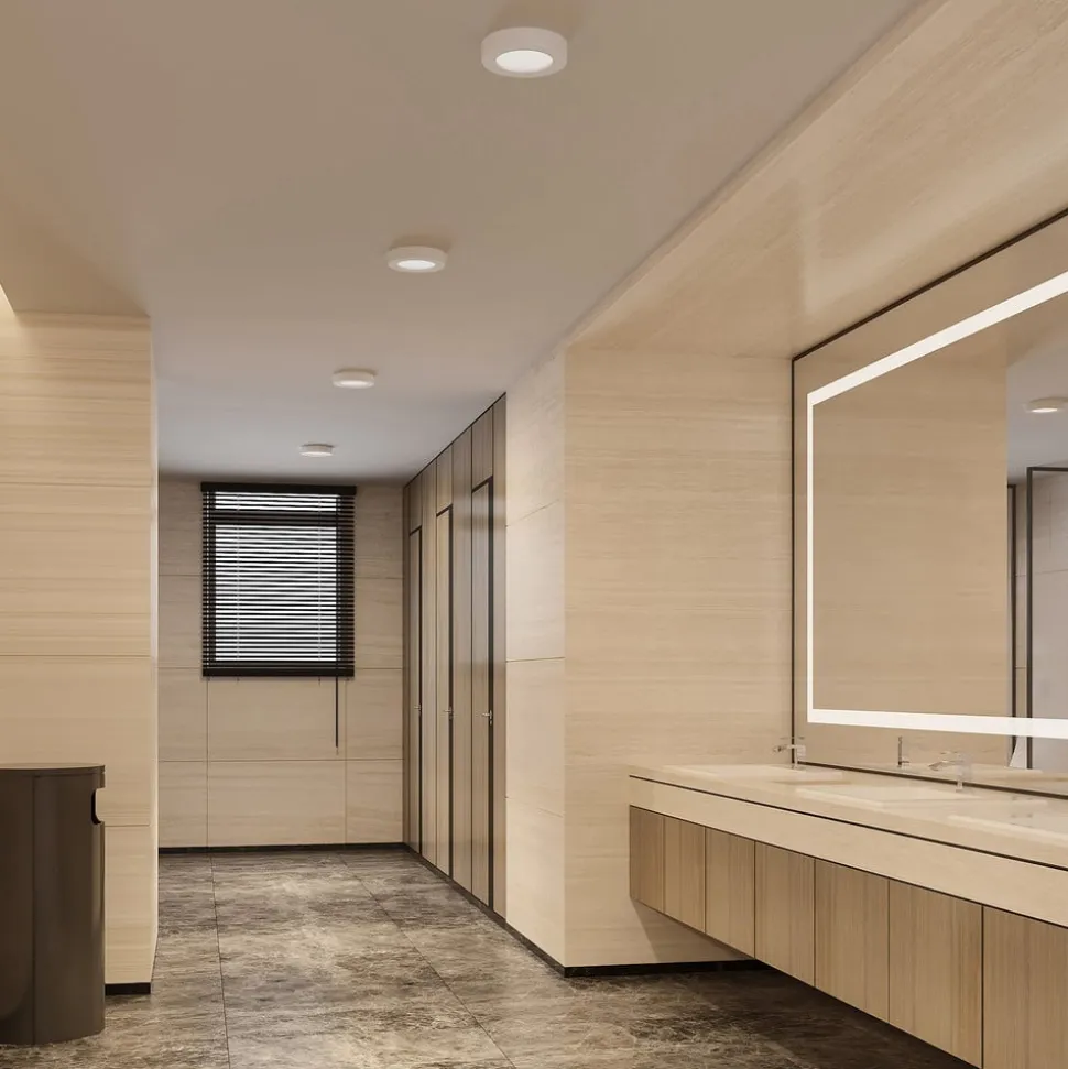 Prios LED-loftlampe Edwina, hvid, 18 cm, CCT, IP44