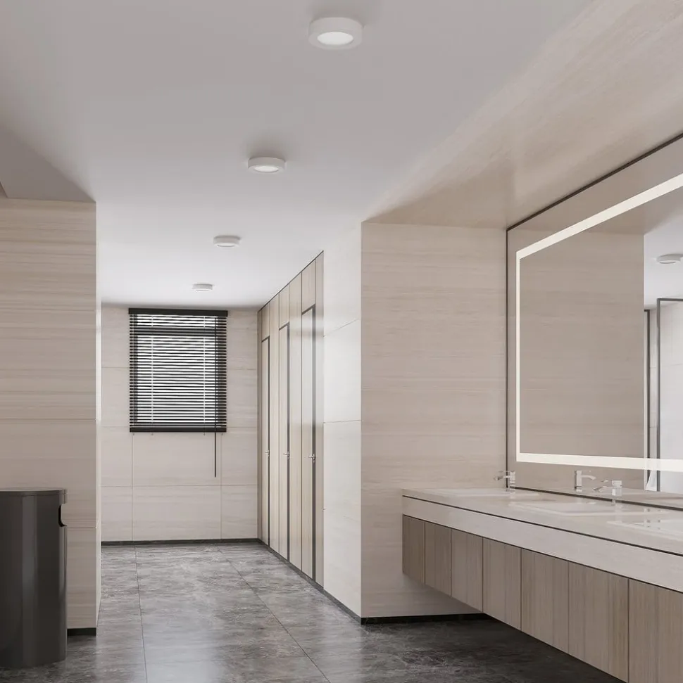 Prios LED-loftlampe Edwina, hvid, 18 cm, CCT, IP44