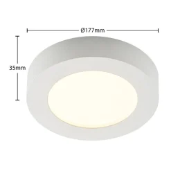 Prios LED-loftlampe Edwina, hvid, 18 cm, CCT, IP44