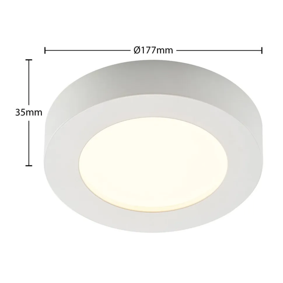 Prios LED-loftlampe Edwina, hvid, 18 cm, CCT, IP44