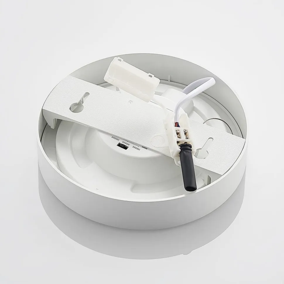 Prios LED-loftlampe Edwina, hvid, 18 cm, CCT, IP44