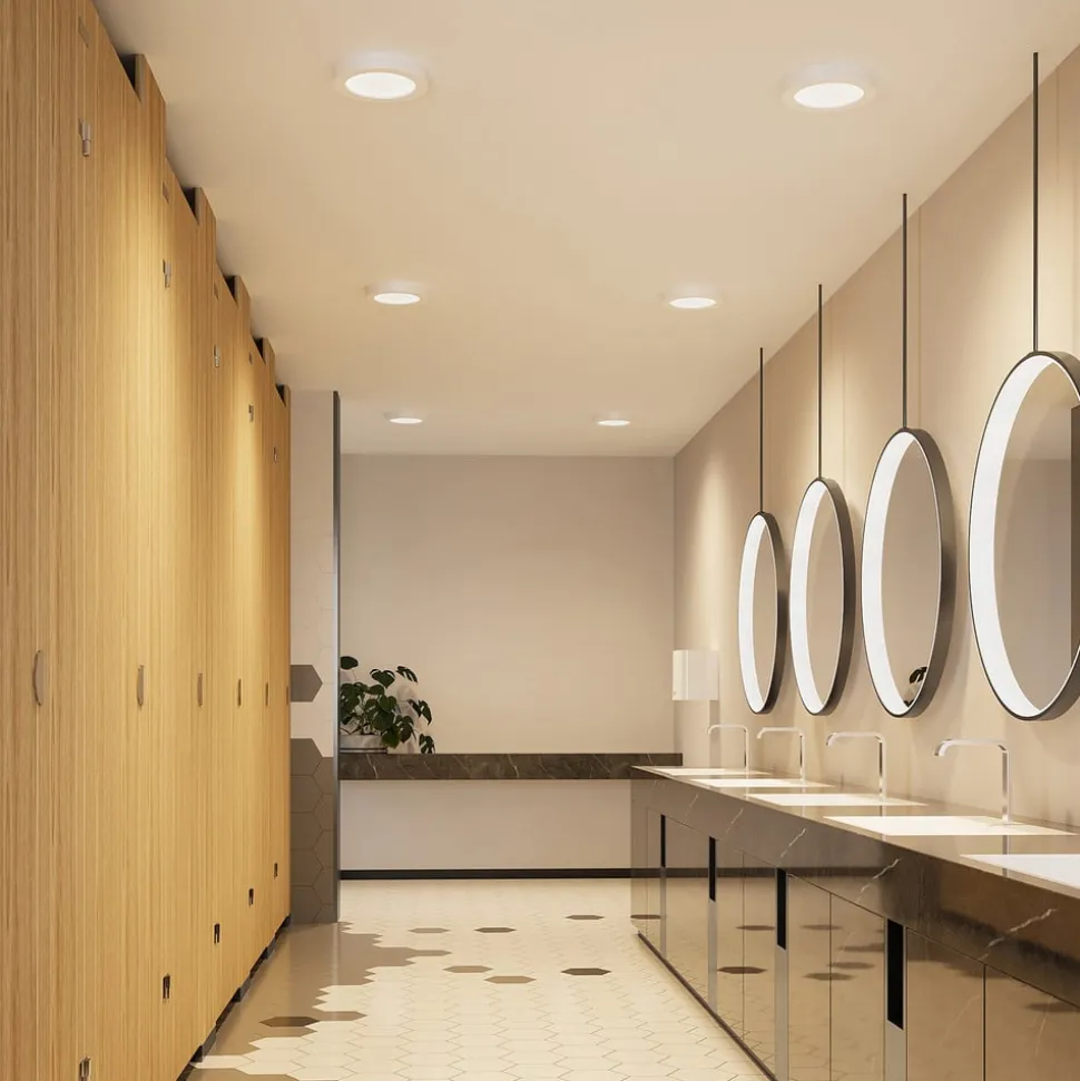 Prios LED-loftlampe Edwina, hvid, 23 cm, CCT, IP44