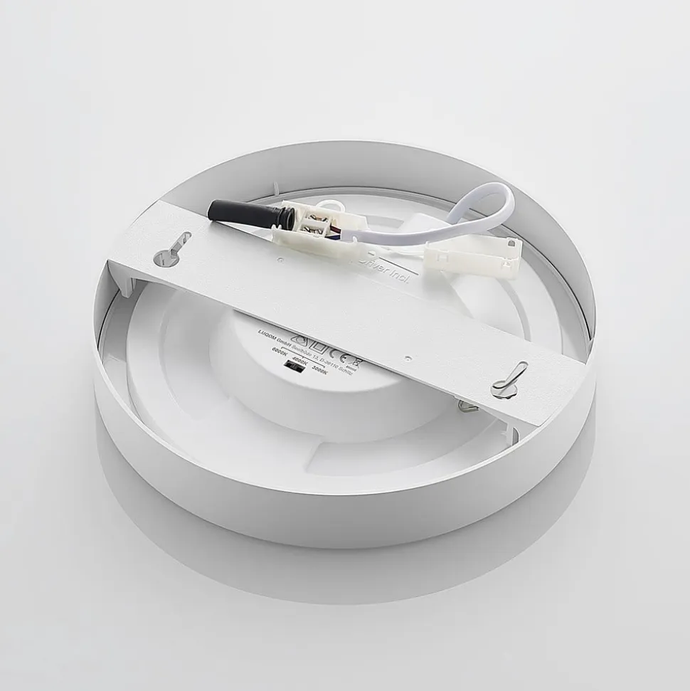 Prios LED-loftlampe Edwina, hvid, 23 cm, CCT, IP44