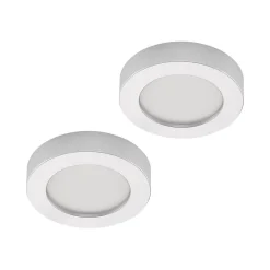 Prios LED-loftlampe Edwina, sølv, 18 cm, sæt med 2 stk