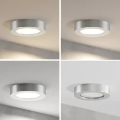 Prios LED-loftlampe Edwina, sølv, 18 cm, sæt med 2 stk