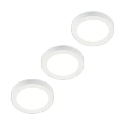 Prios LED-loftlampe Edwina, hvid, 25 cm, sæt med 3 stk