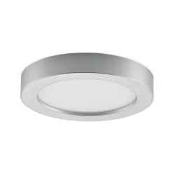 Prios LED-loftlampe Edwina, sølv, 23 cm, CCT, IP44