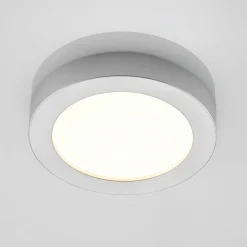 Prios LED-loftlampe Edwina, sølv, 23 cm, CCT, IP44