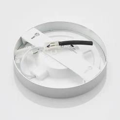 Prios LED-loftlampe Edwina, sølv, 23 cm, CCT, IP44