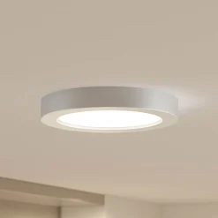 Prios LED-loftlampe Edwina, sølv, 25 cm, sæt med 2 stk