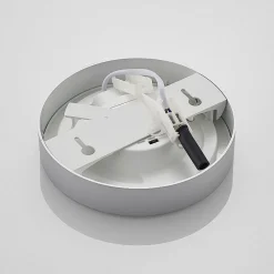 Prios LED-loftlampe Edwina, sølv, 18 cm, CCT, IP44