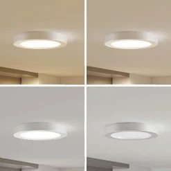 Prios LED-loftlampe Edwina, sølv, 25 cm, sæt med 10 stk